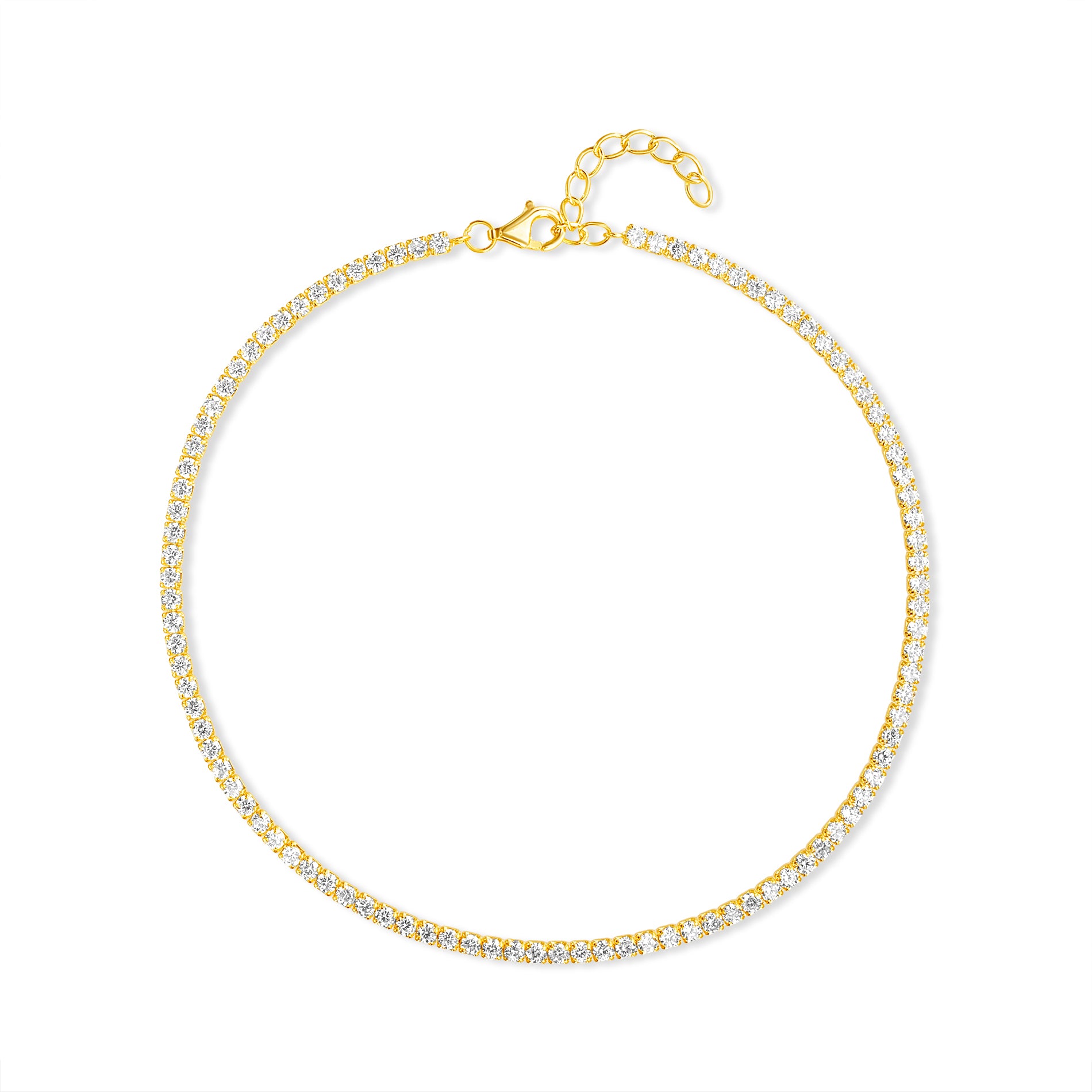 Gold-Plated CZ Tennis Anklet