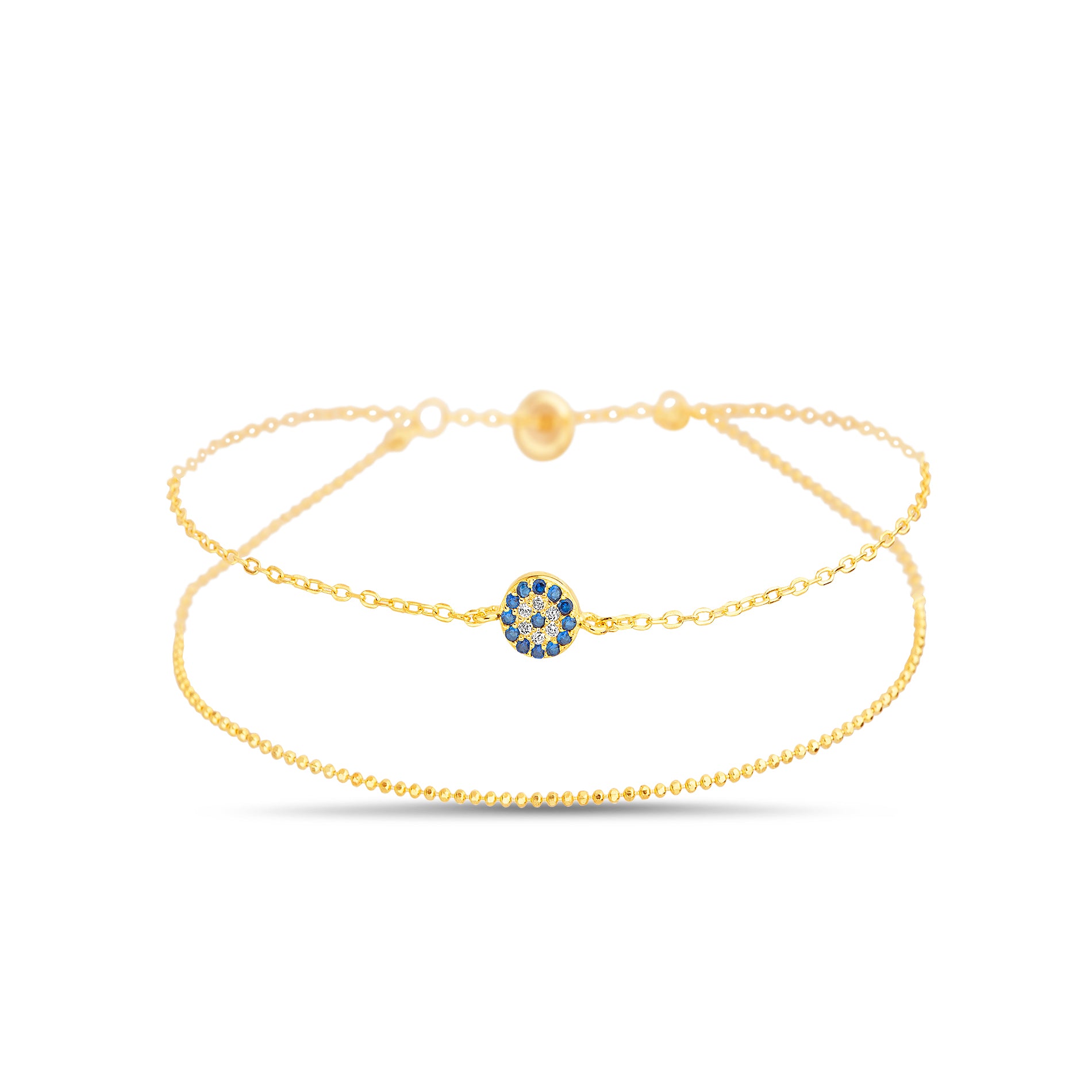 Multi-Cluster CZ Bracelet in Sterling Silver & Gold