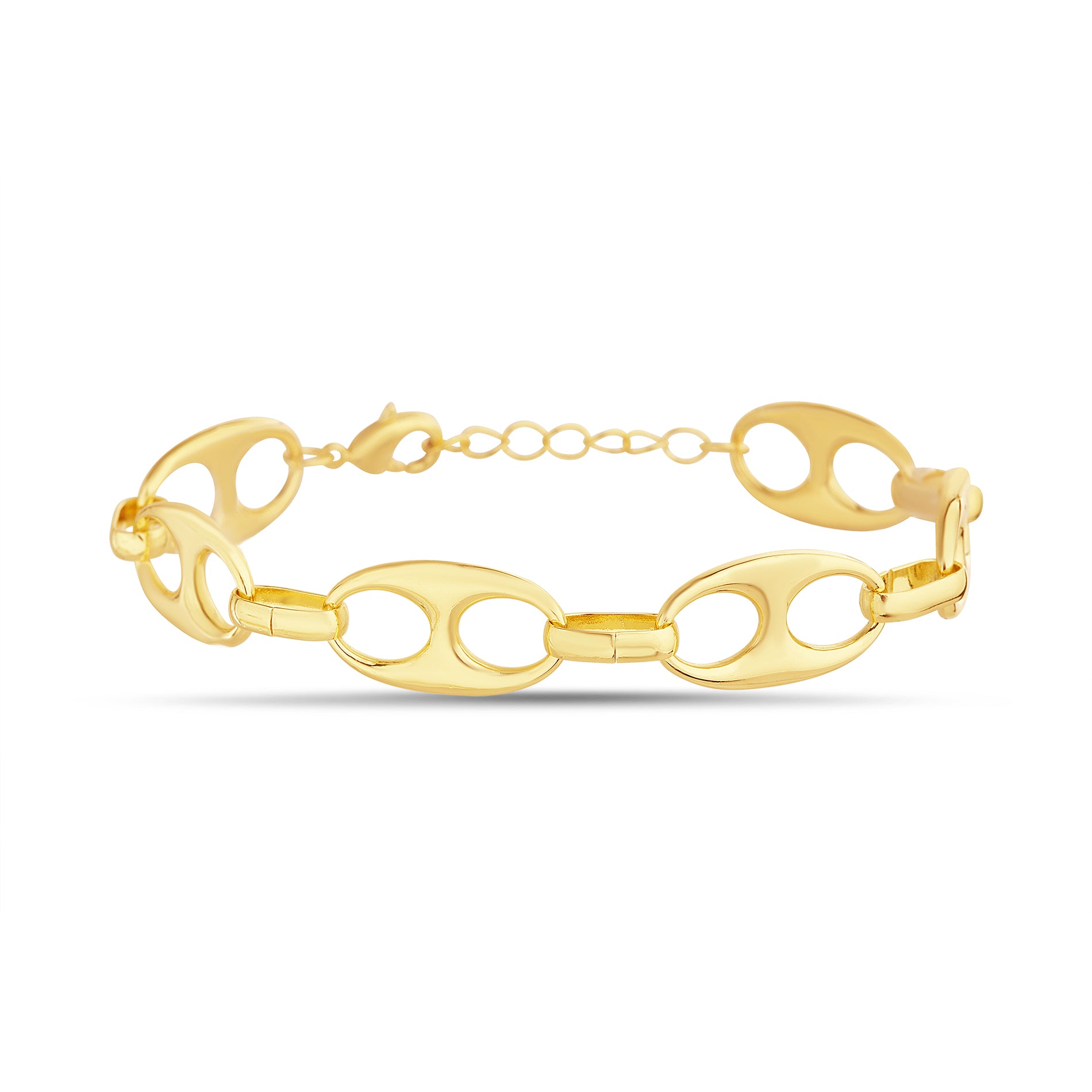 Brass Gold Text With Anchor Bracelet