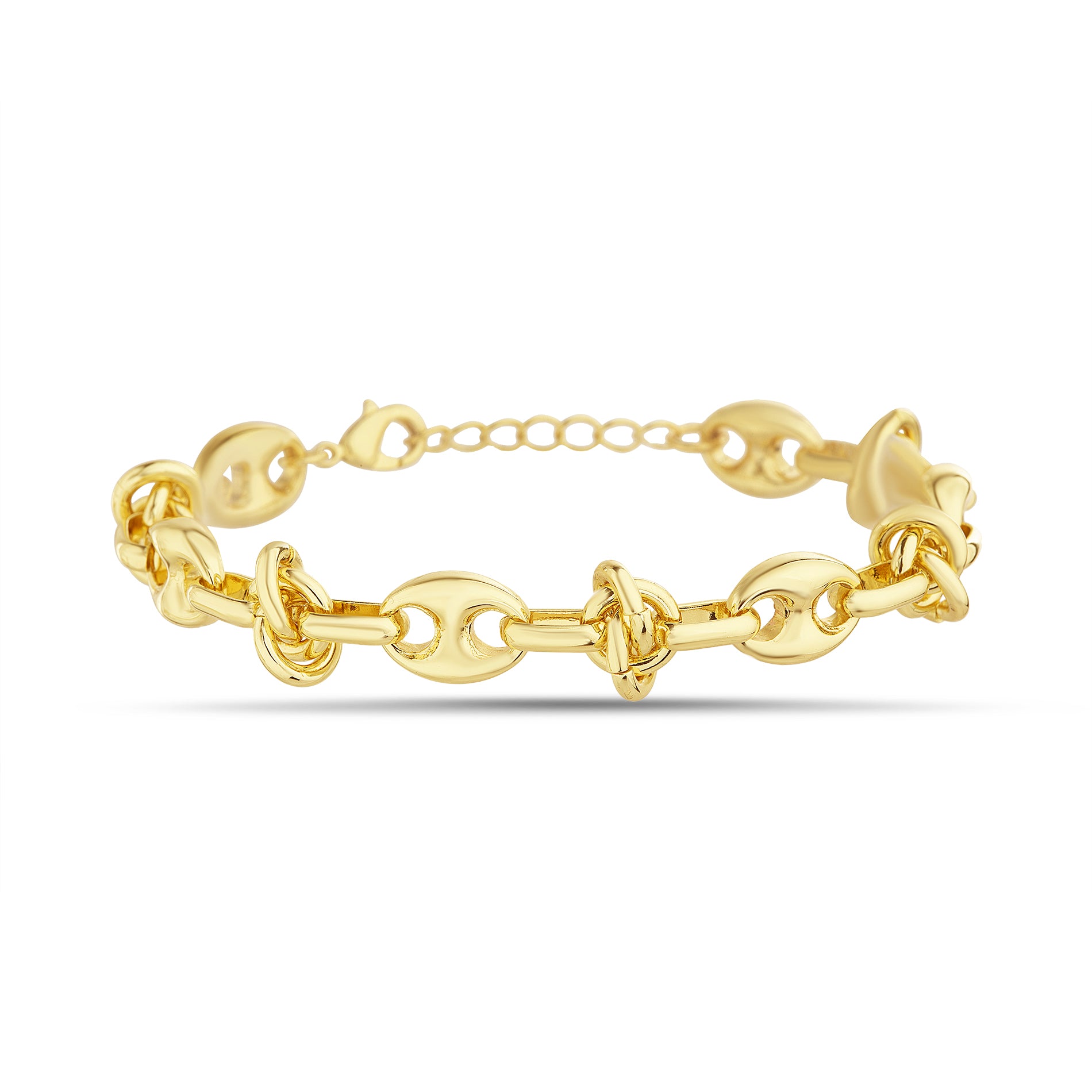 Brass Gold Text With Anchor Bracelet