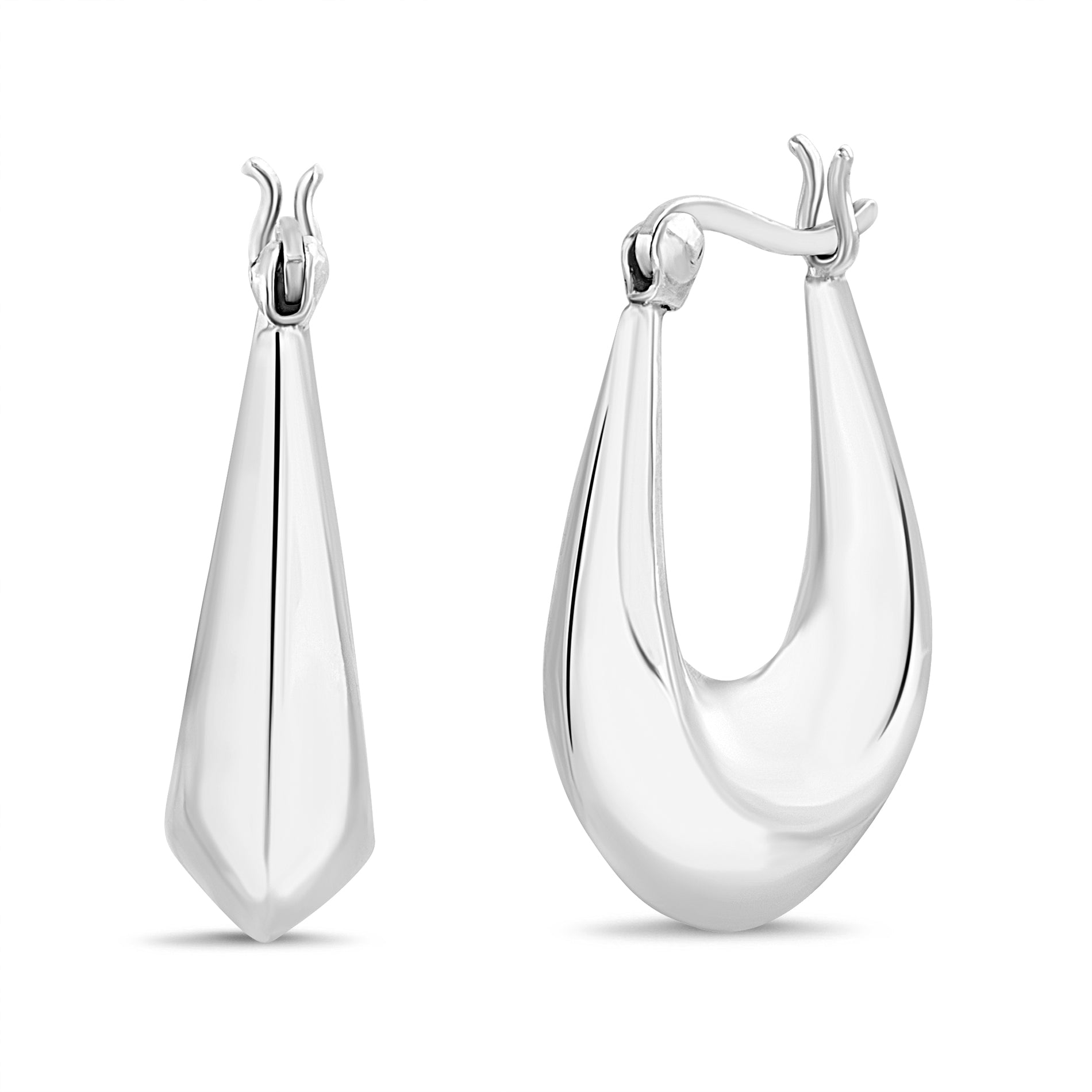 Sleek Silver Hoops