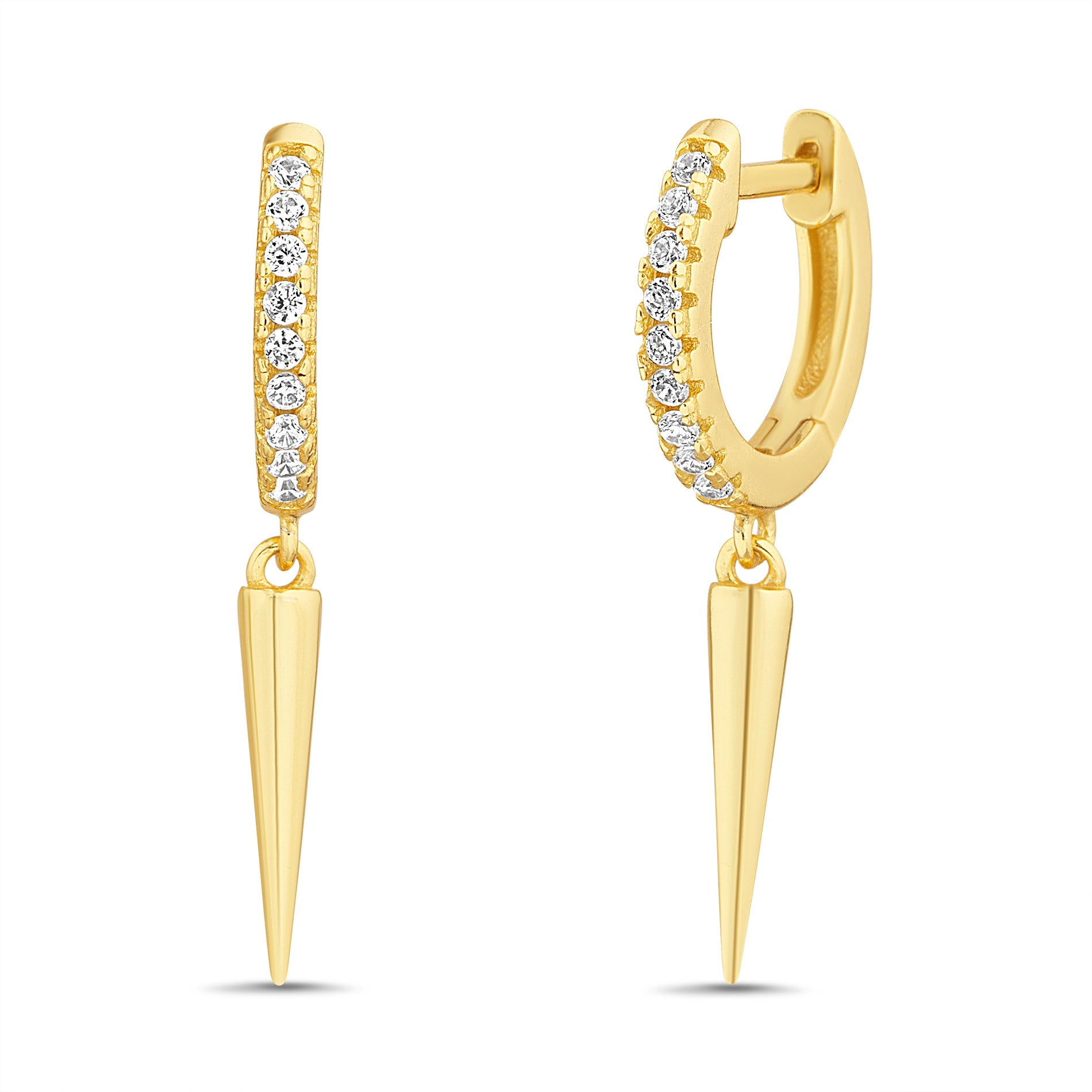 Gold Spike Hoop Earring