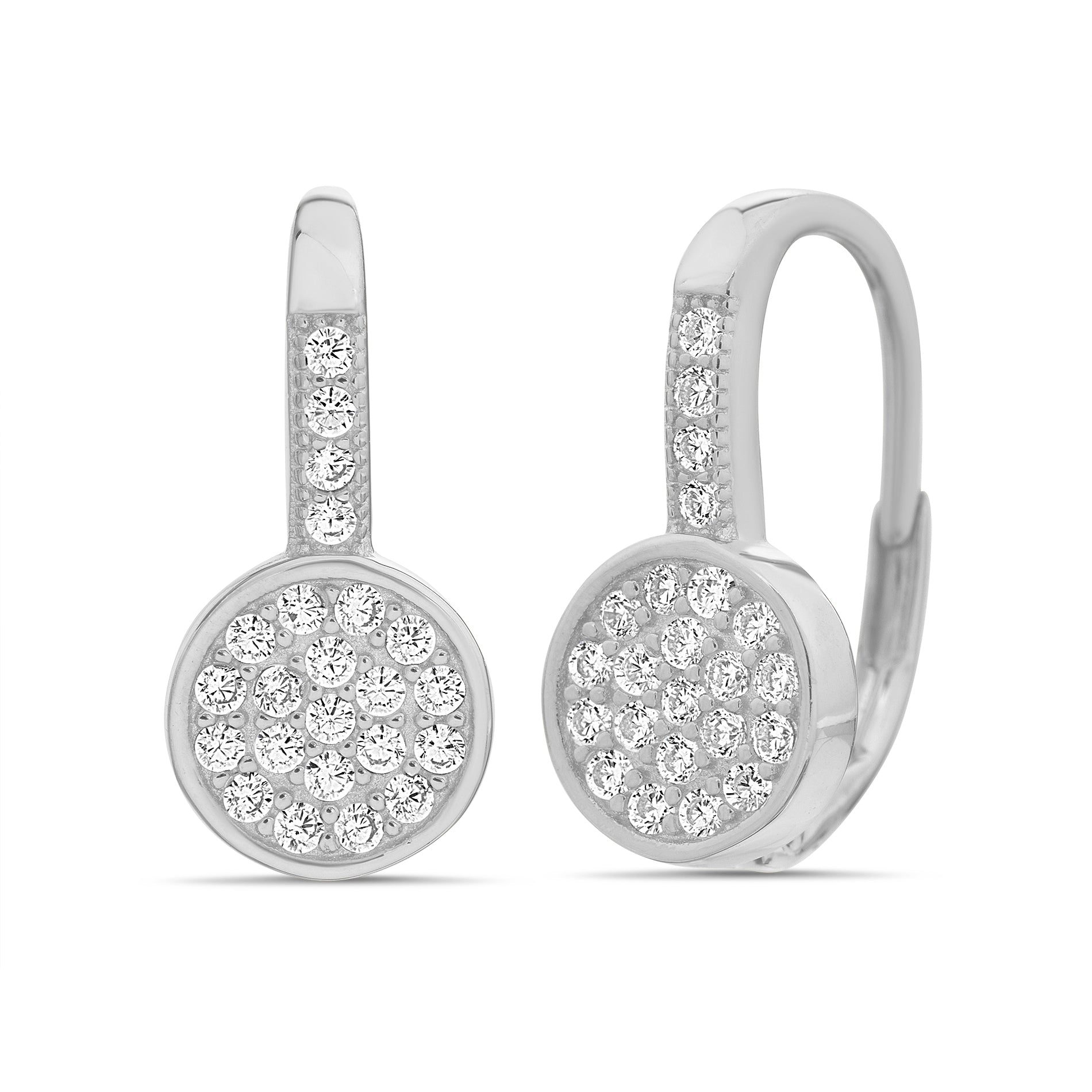 Sterling Silver Rhodium Clear CZ Earrings