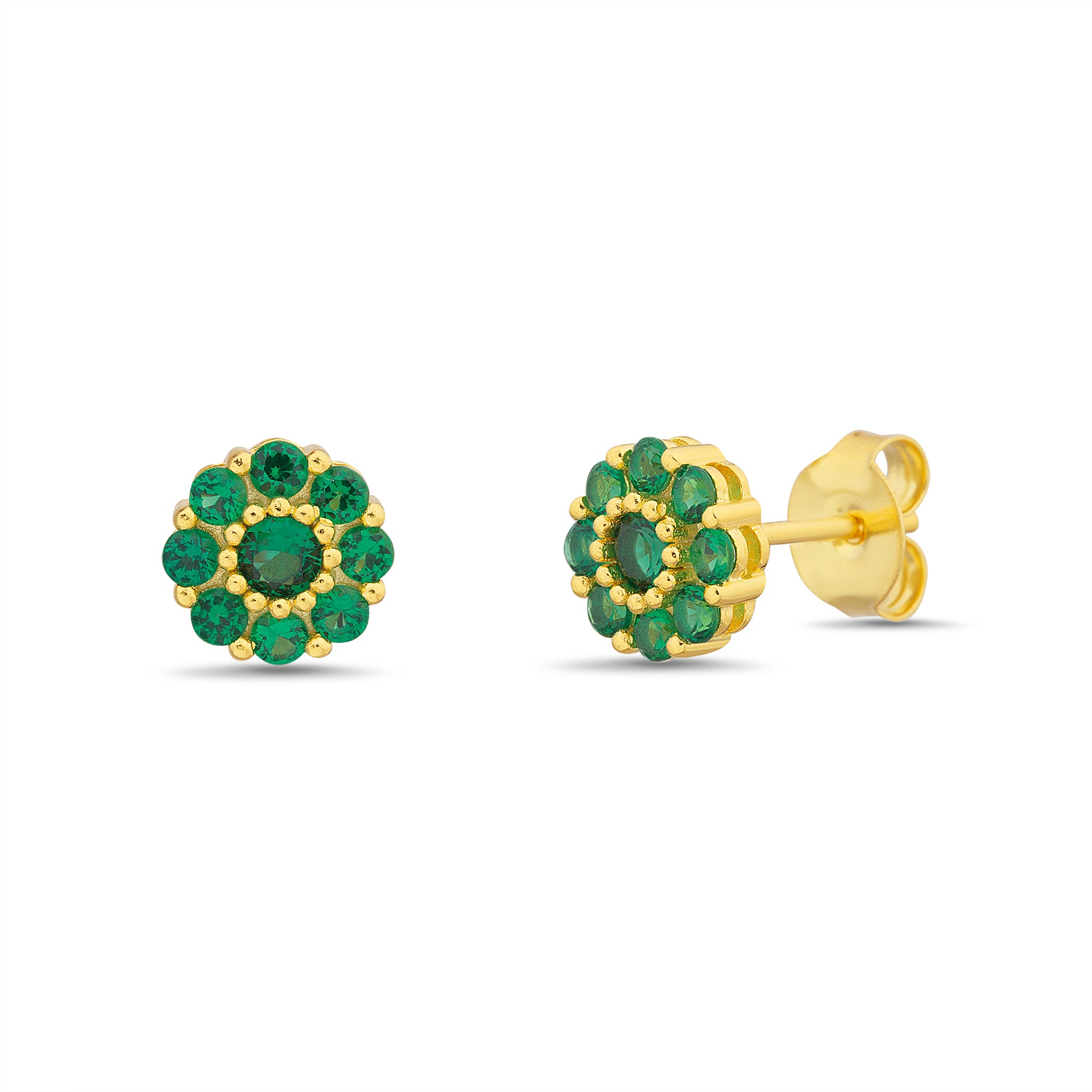 Green Flower Shape Stud Earrings – Olivia and Jackson