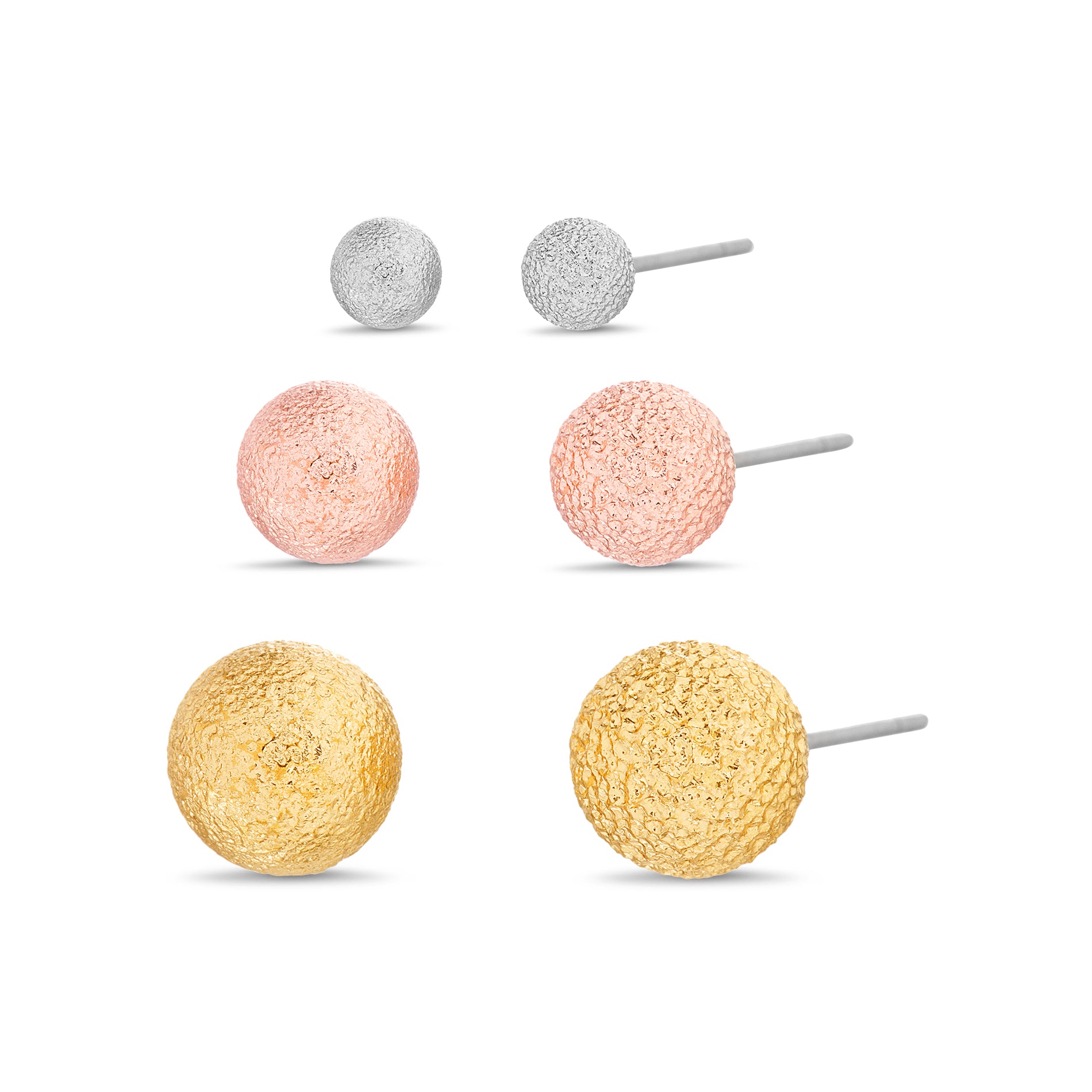 Trio Ball Earring Set in Brass