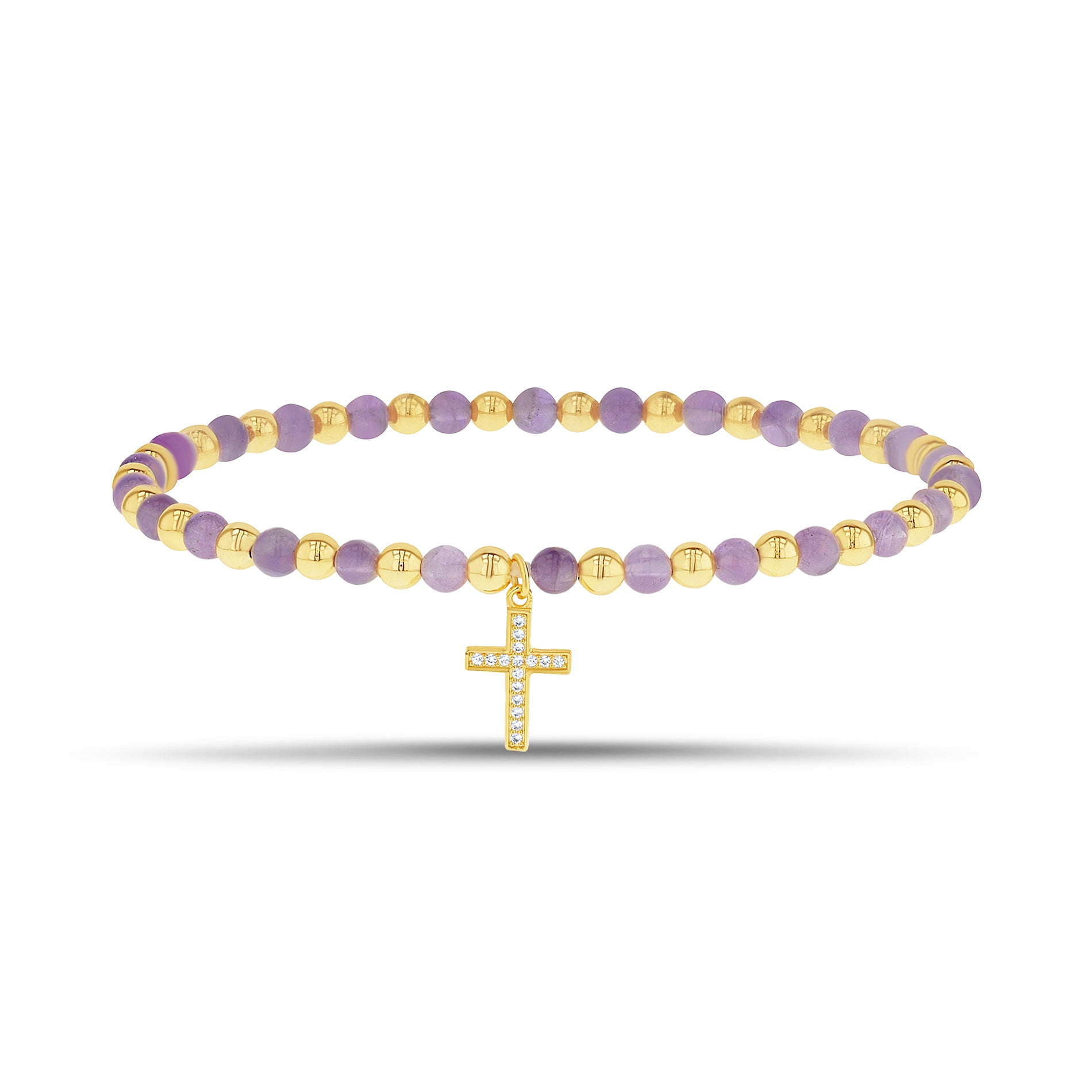 Gold Tone Beaded Chain Bangle with Sparkling Stones