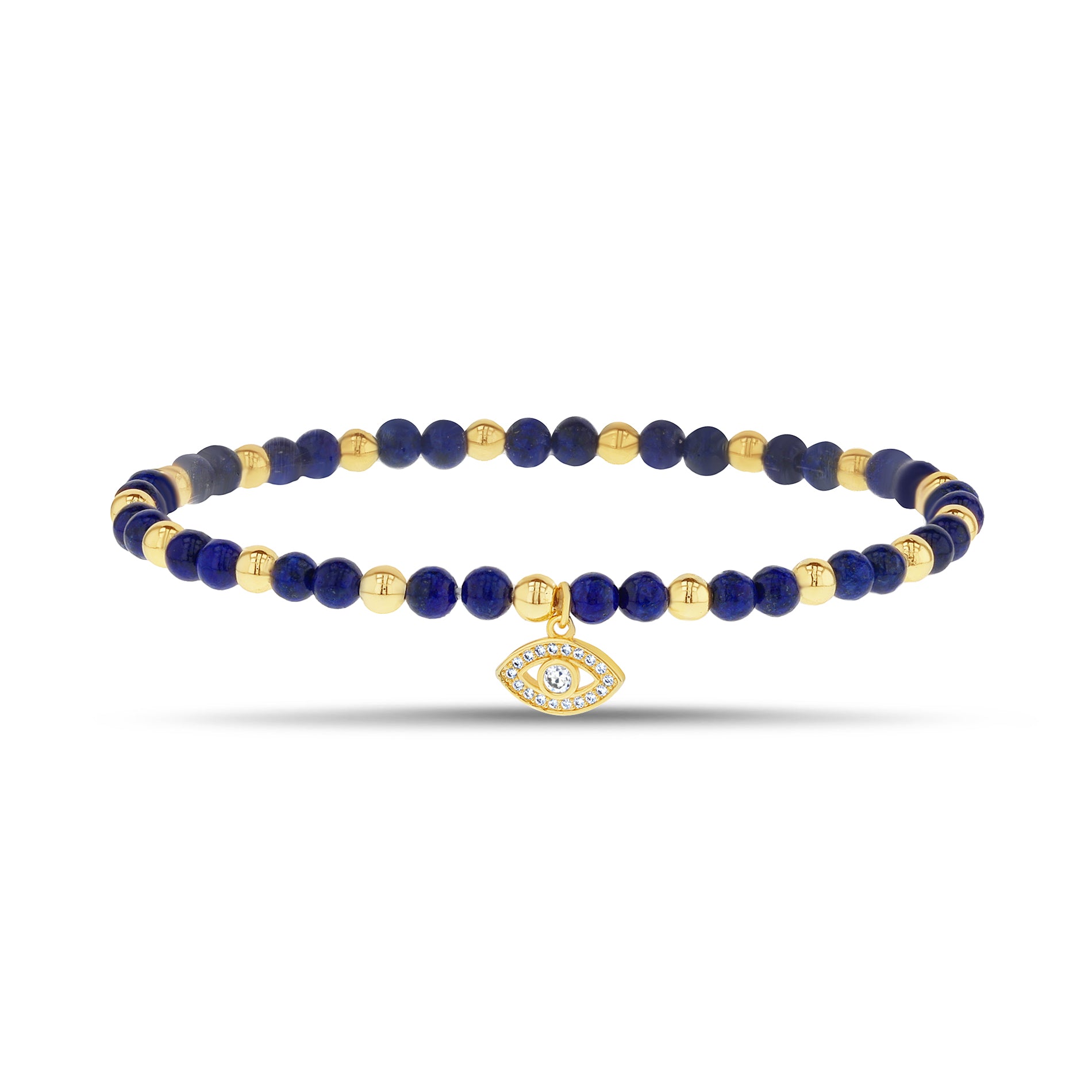 Gold Tone Beaded Chain Bangle with Sparkling Stones