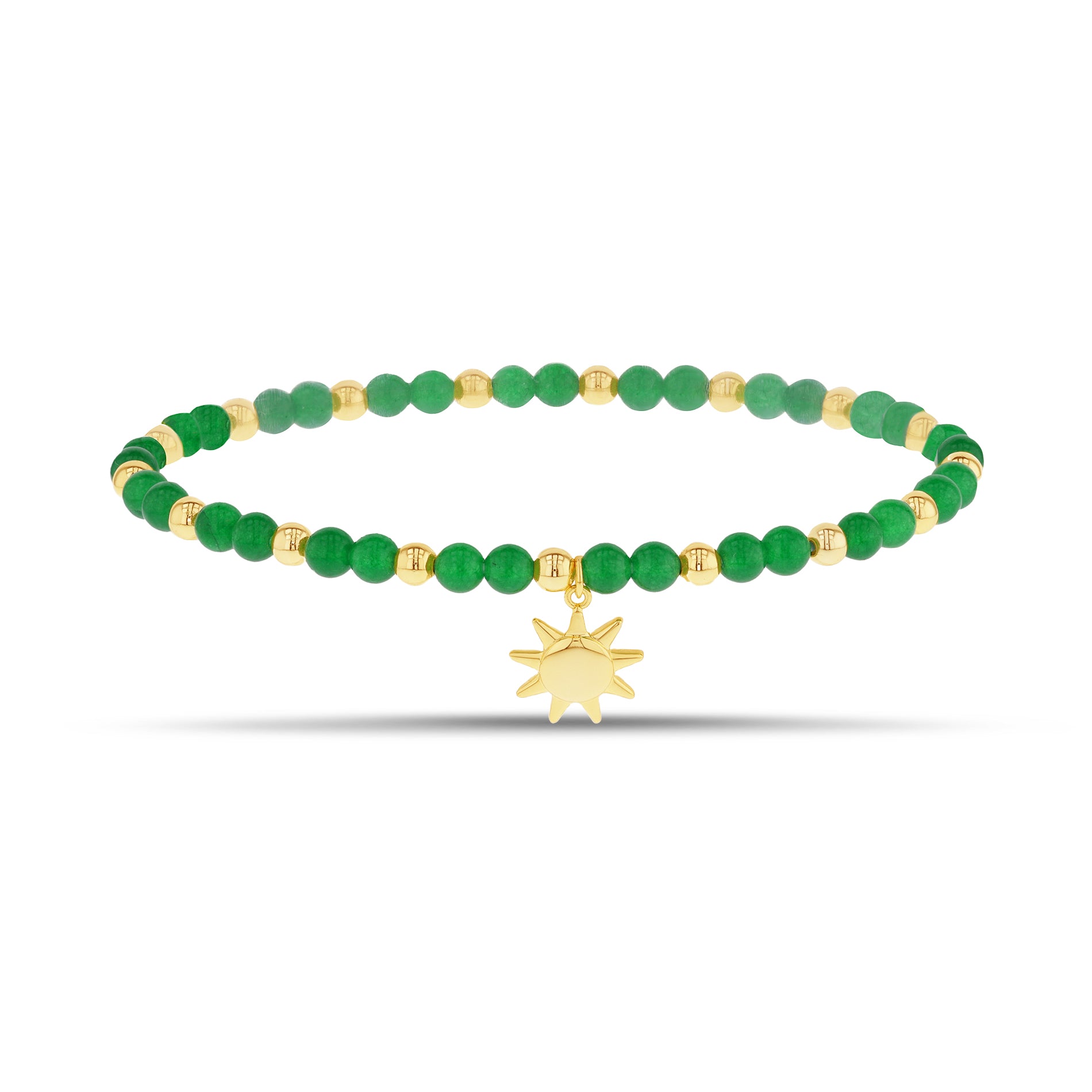 Gold Tone Beaded Chain Bangle with Sparkling Stones