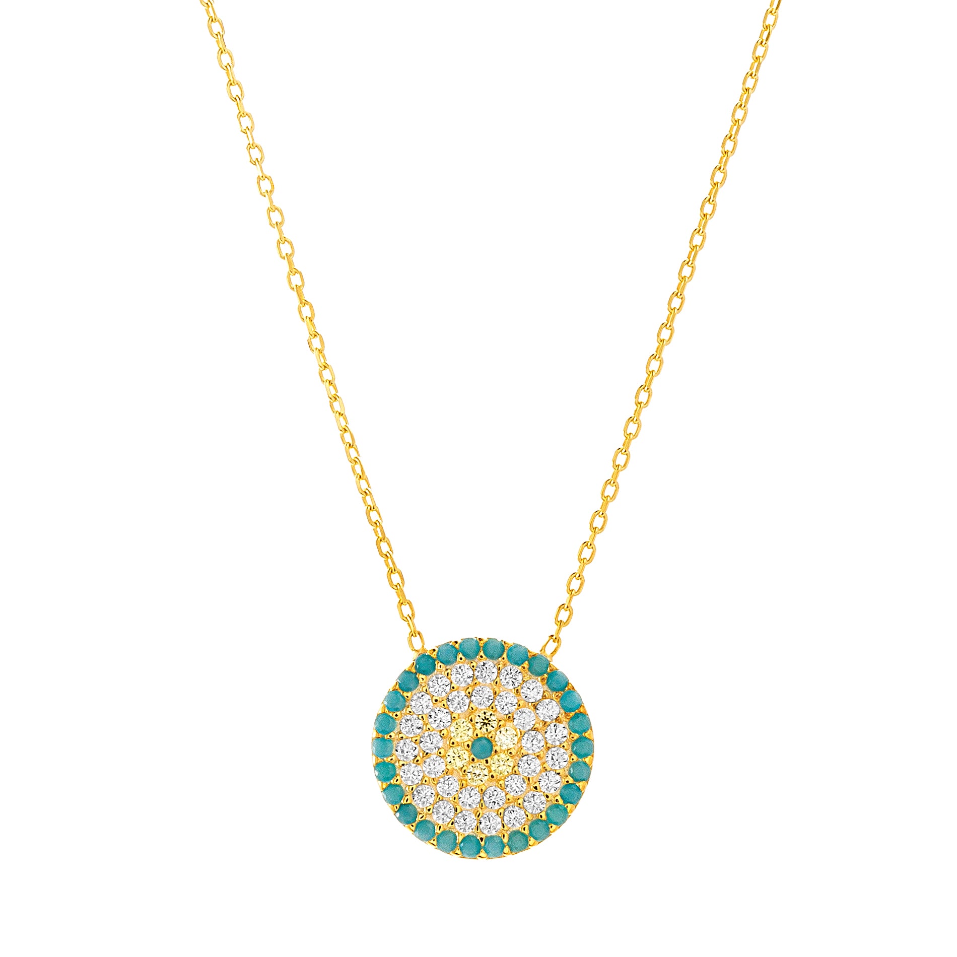 Gold Evil Eye Charm Necklace
