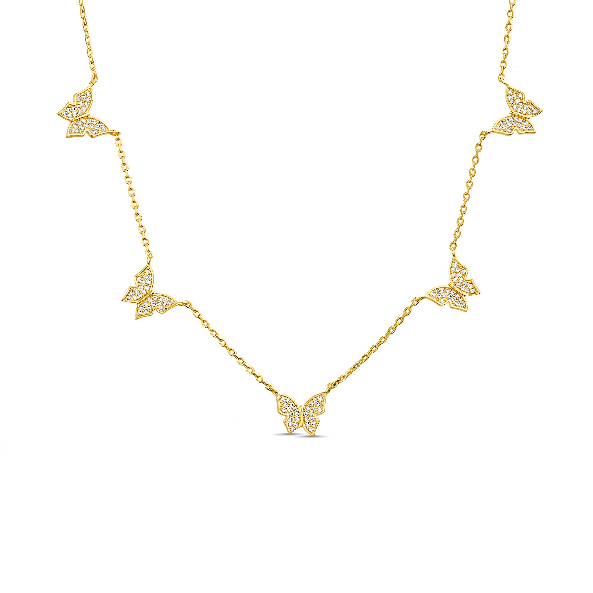 Golden Butterfly Sparkle Necklace