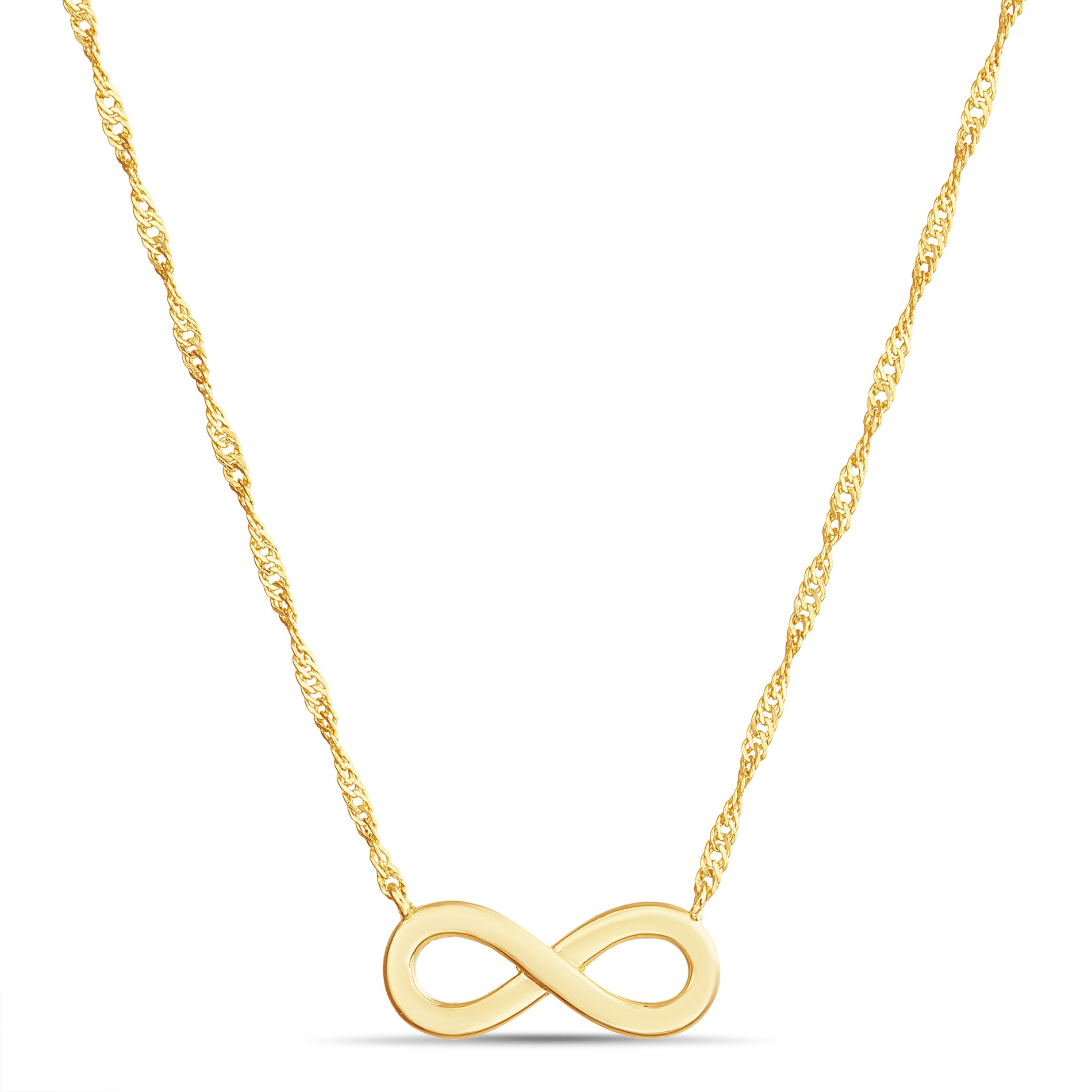 Gold-Plated Sterling Silver Infinity Necklace – Elegant Symbol Design