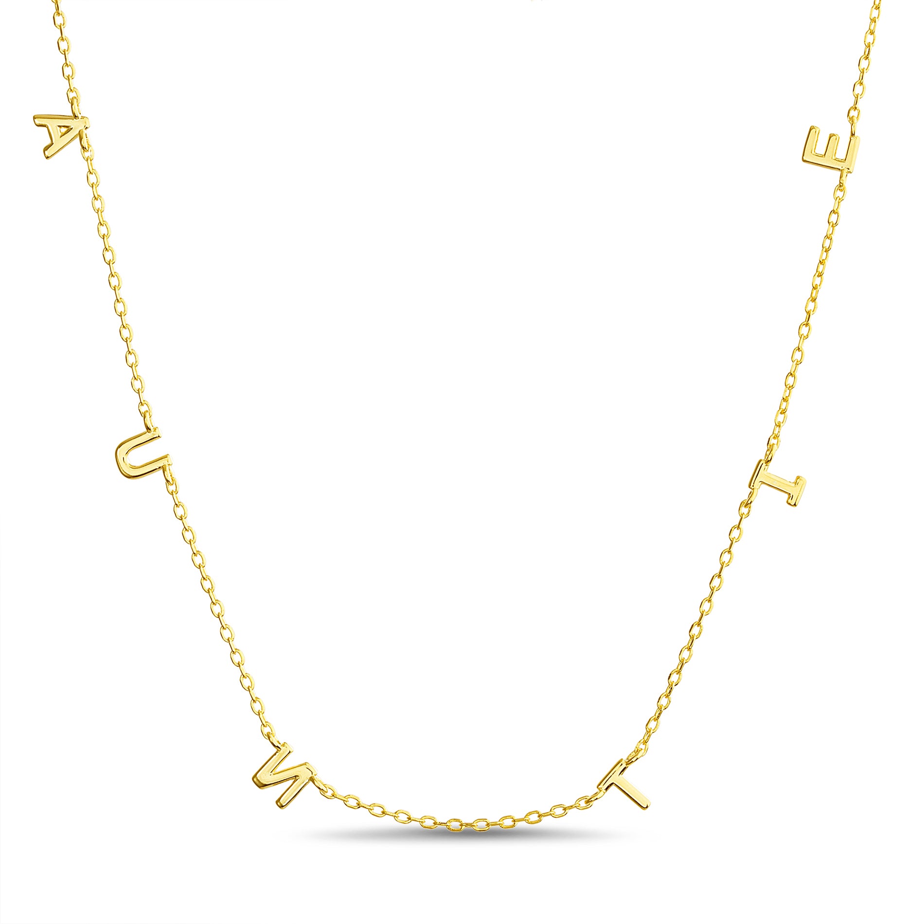 Sterling Silver Gold “Auntie” Signet Necklace