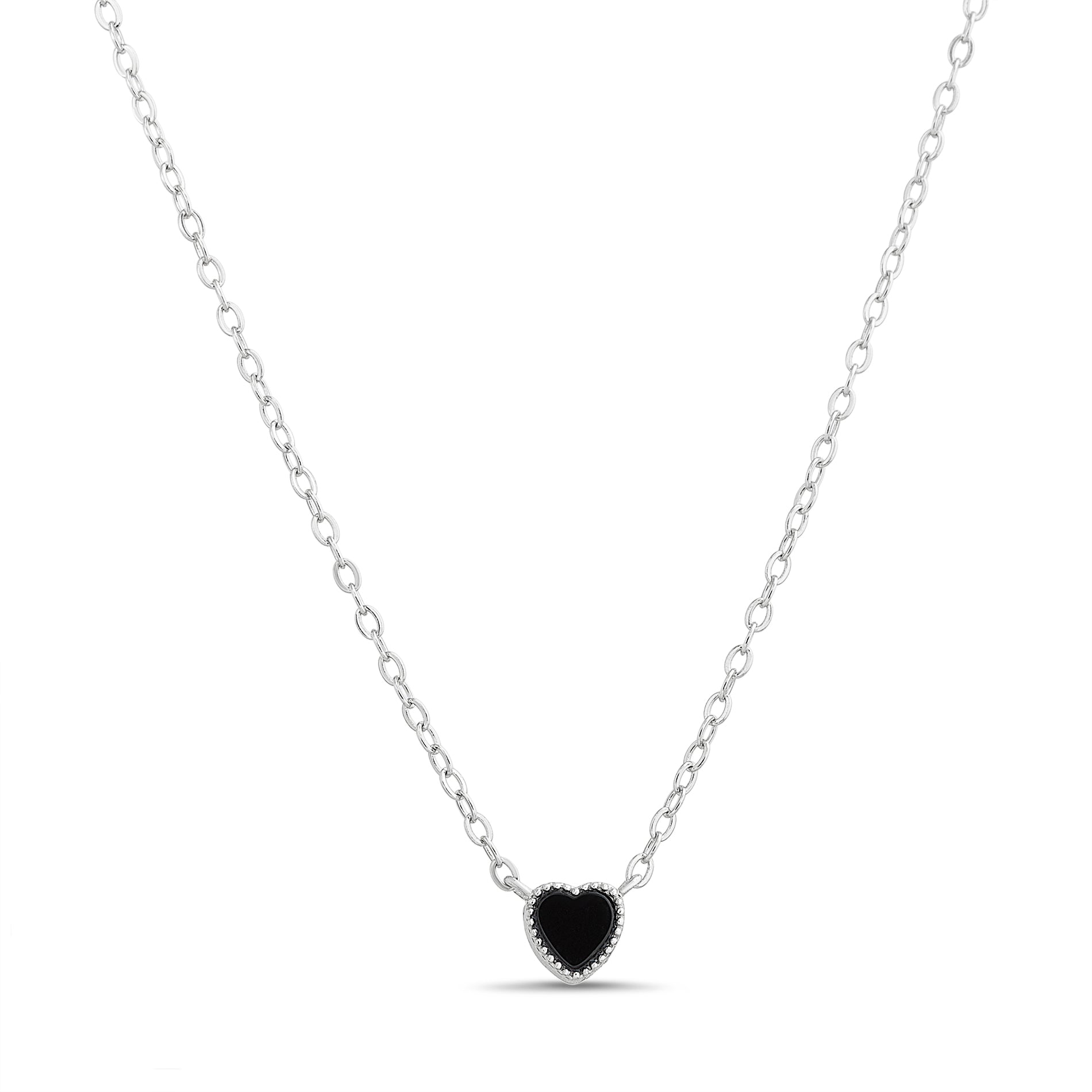Black Onyx Heart Necklace