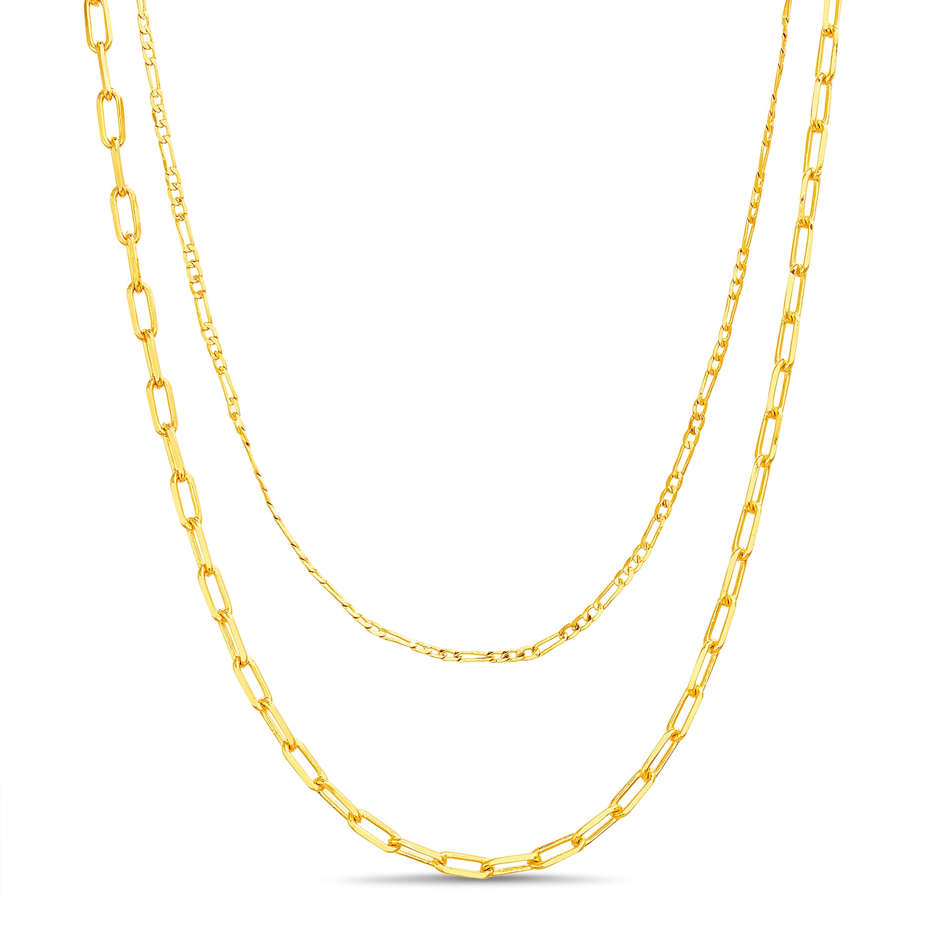 Brass Gold Paperclip Chain 16