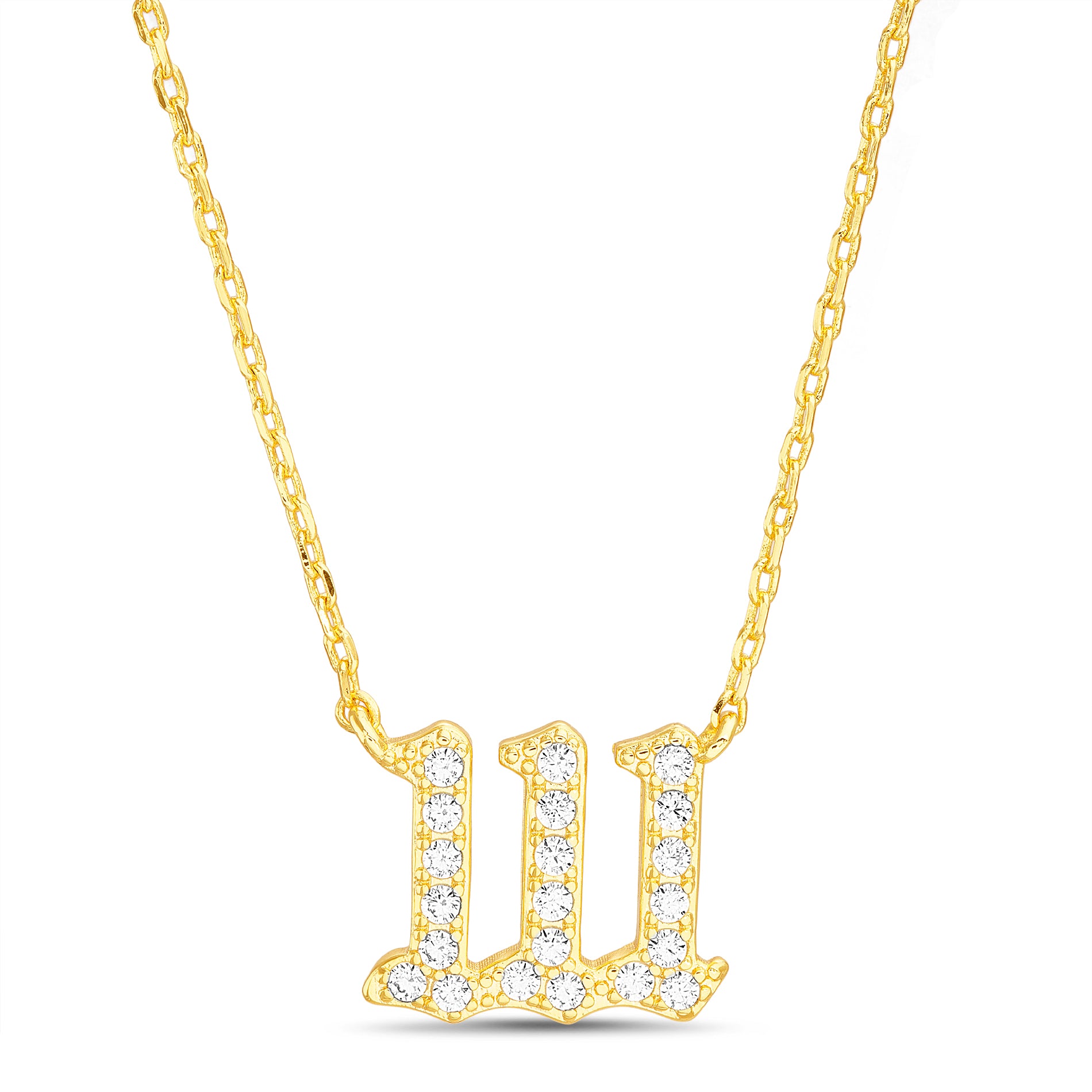 Sterling Silver Angel Number Necklace