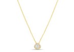 18K Gold-Plated CZ Pear Charm Cable Chain Necklace