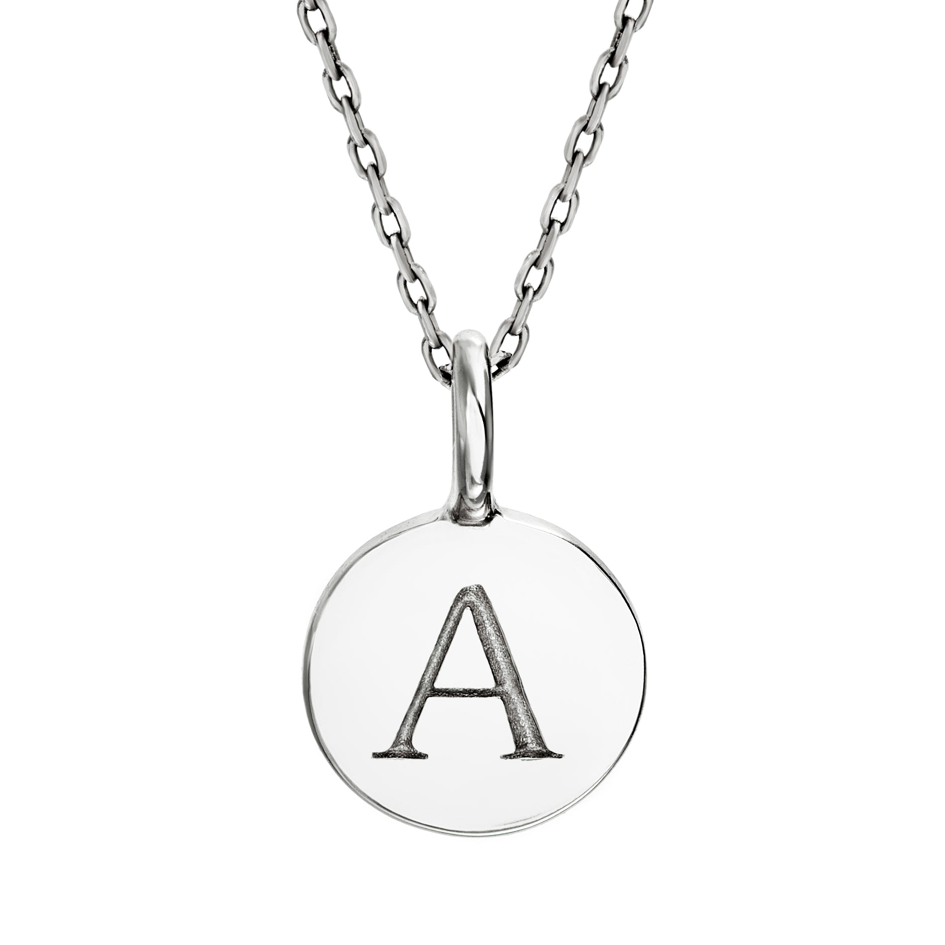 Sterling Silver Initial Disc Pendants