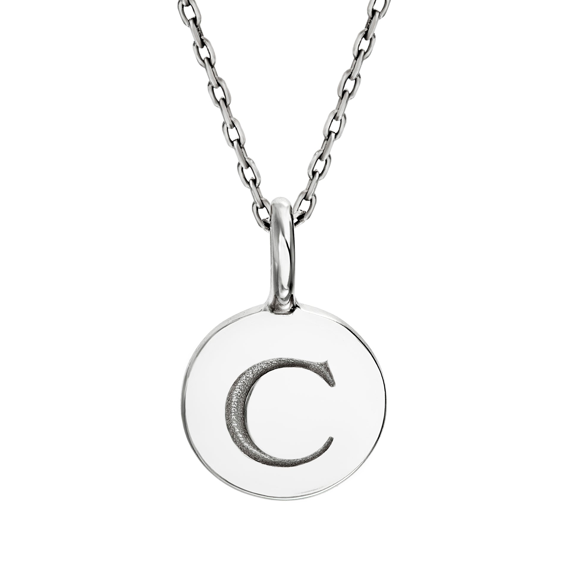 Sterling Silver Initial Disc Pendants