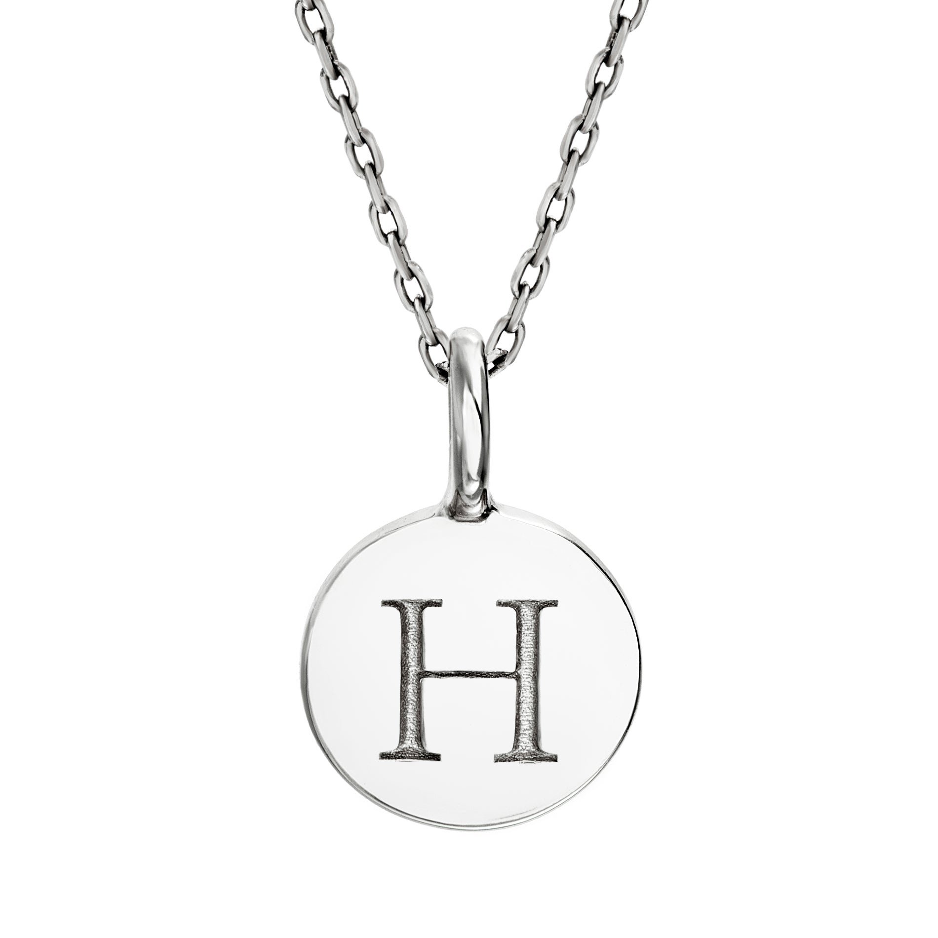 Sterling Silver Initial Disc Pendants