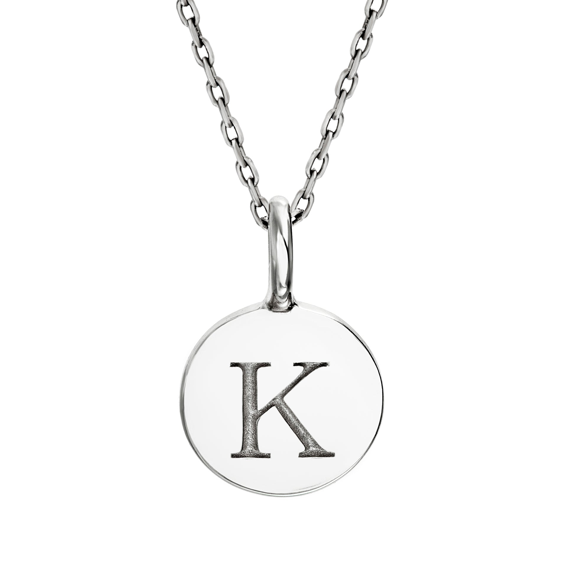 Sterling Silver Initial Disc Pendants
