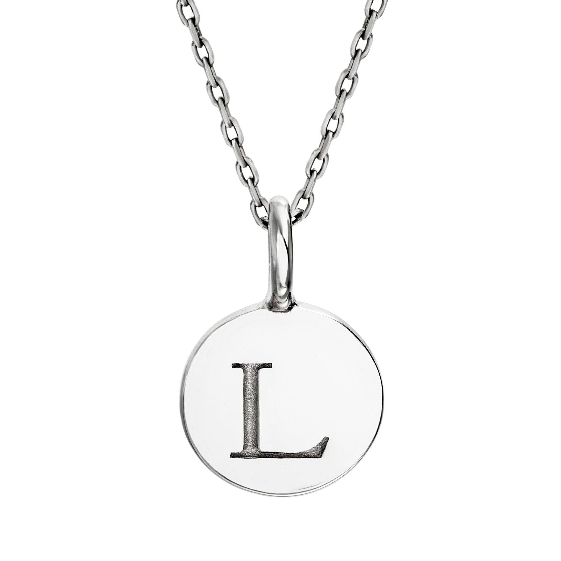 Sterling Silver Initial Disc Pendants