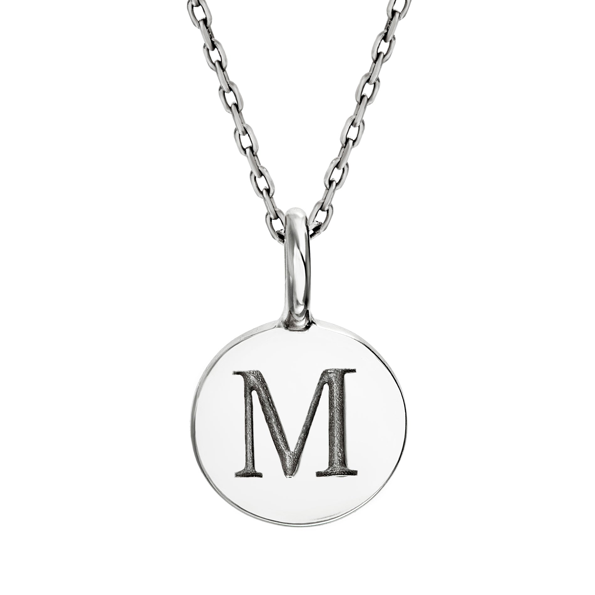 Sterling Silver Initial Disc Pendants