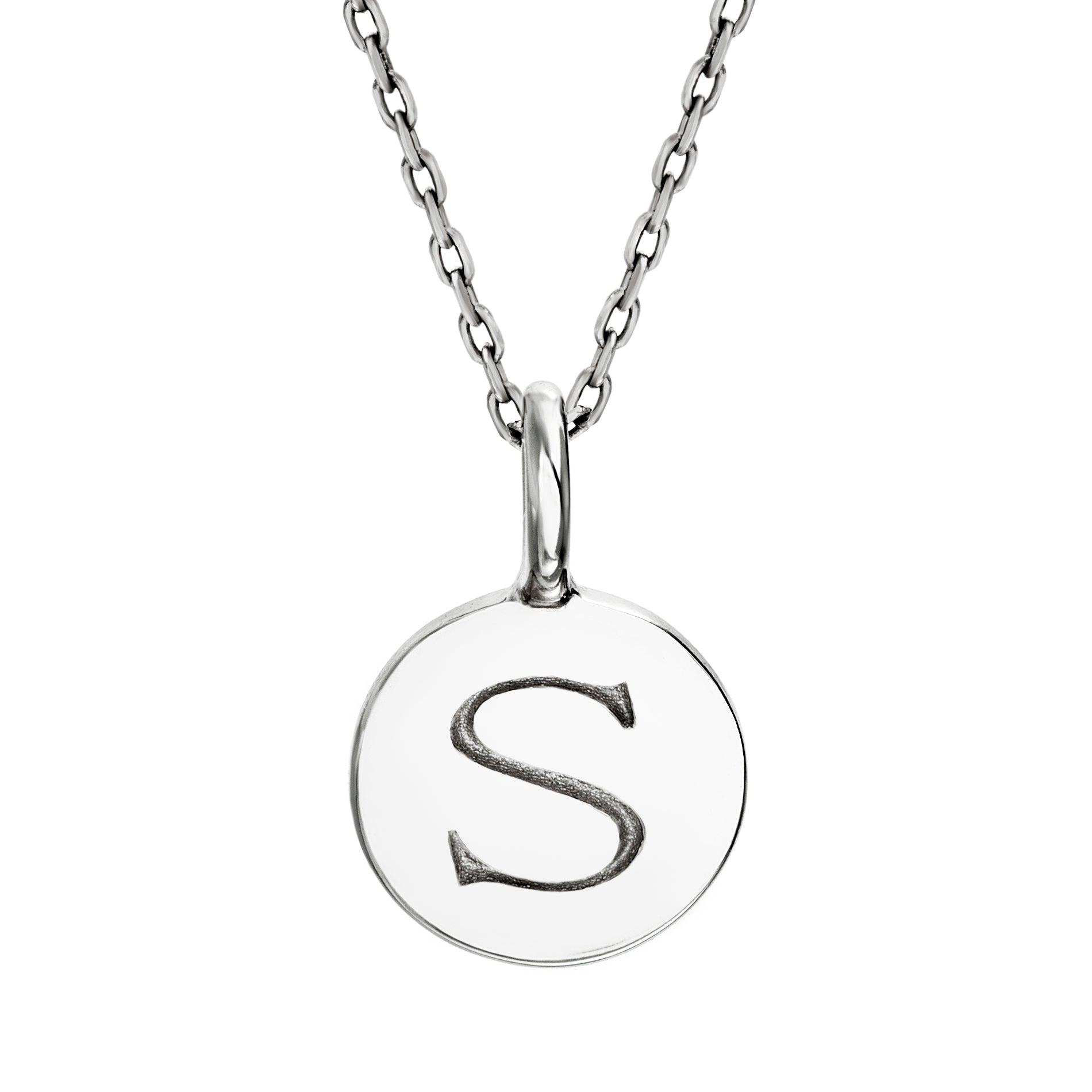 Sterling Silver Initial Disc Pendants