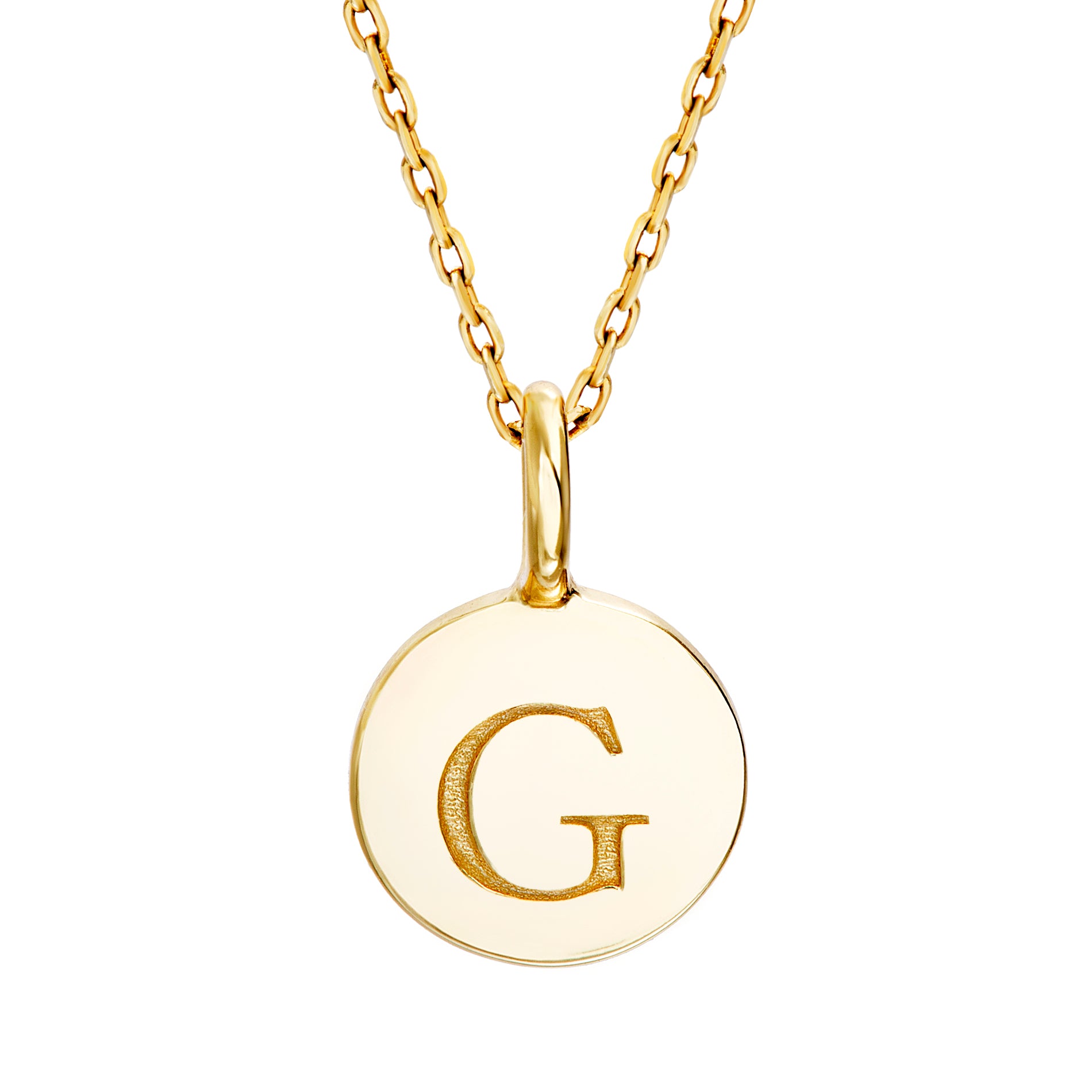 Yellow Gold Initial Disc Pendants