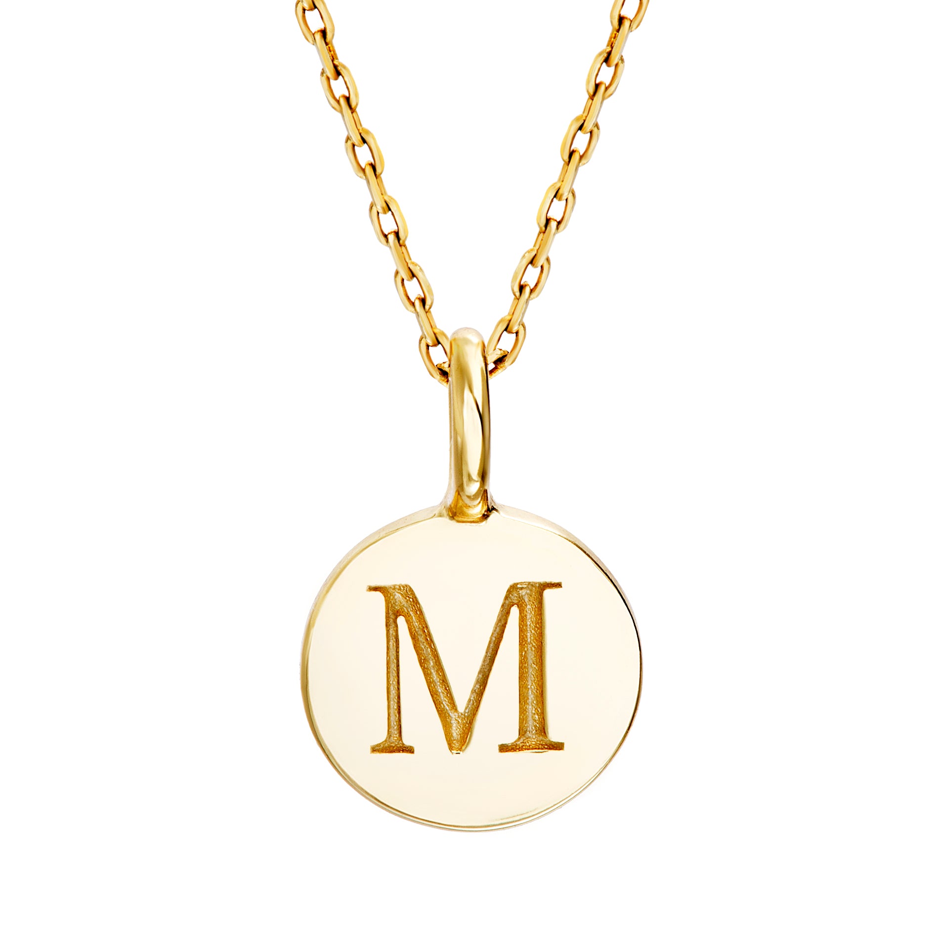 Sterling Silver Gold Initial Disc Pendant