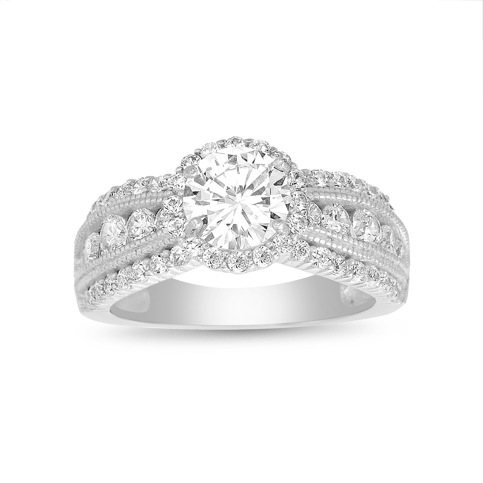 Round Halo CZ Travel Ring