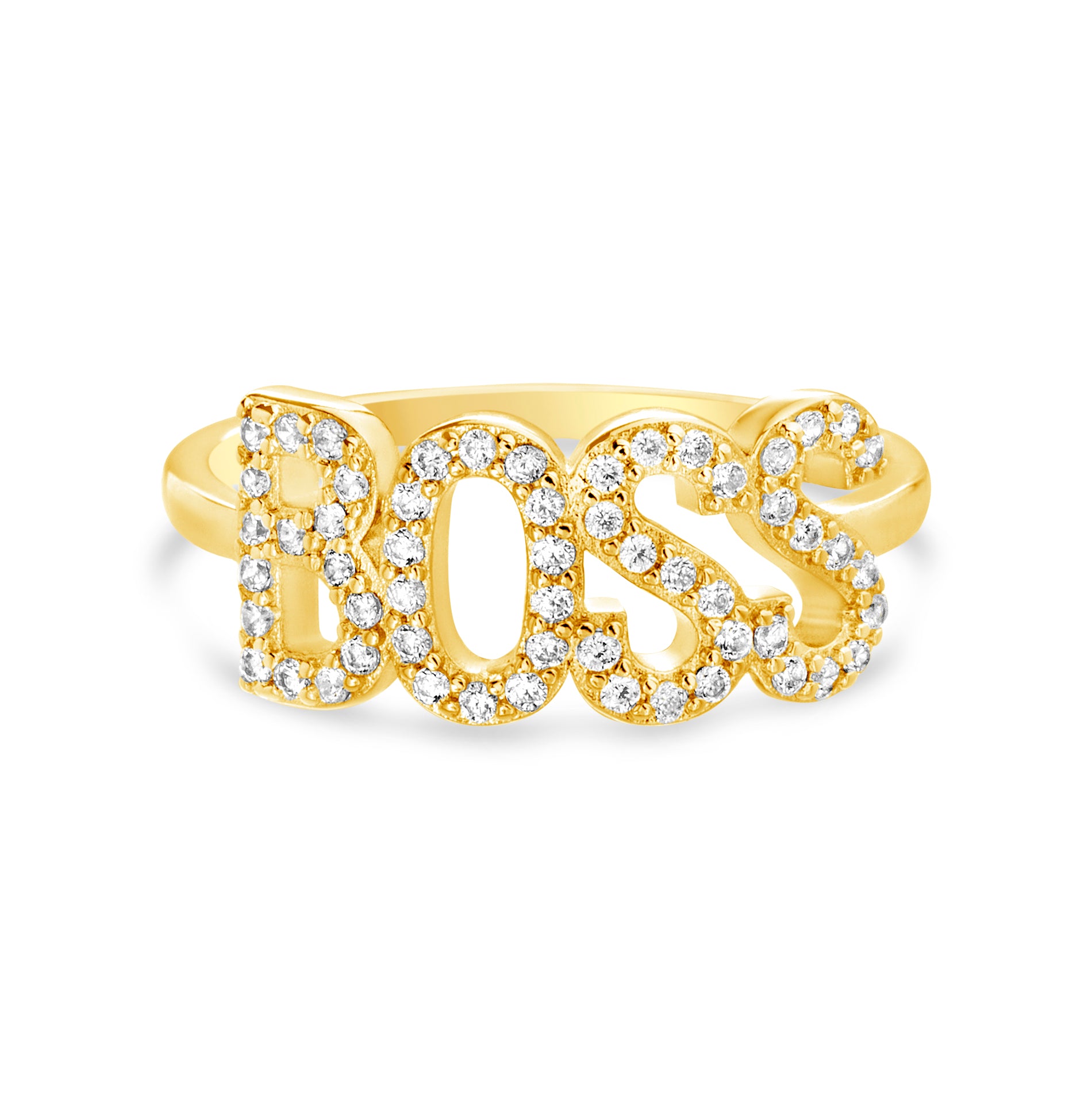Gold CZ Boss Ring